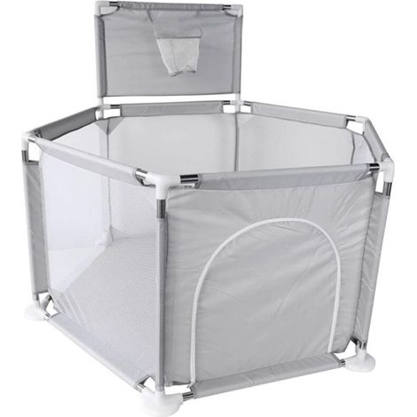 Box per bambini pieghevole e modulare, box giochi per bambini, piscina di palline per neonati, con canestro da basket, 120x120x66 cm e utilizzabile anche come ausilio per camminare.