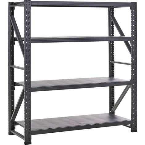 Etagère Moderne Métallique Extérieur Jardin Garage à 4 Niveaux Noir Fiuggi (1/5)