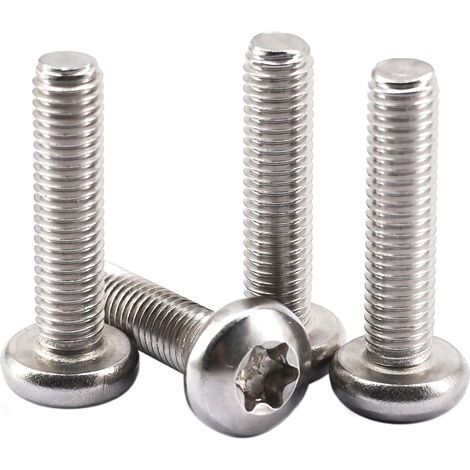 Lot de 200 boulons d'entraînement Torx M2 x 4 en acier inoxydable 304 à tête ronde Filetage complet Vis à métaux (1/5)