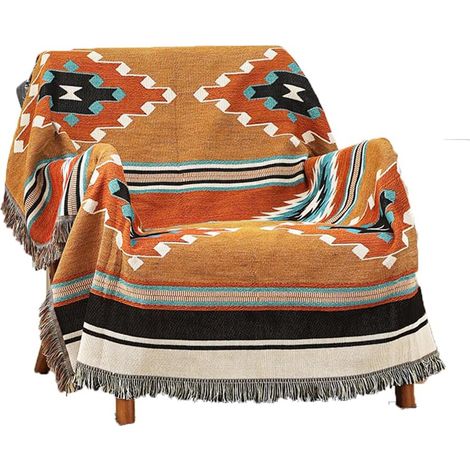 Manta de estilo suroeste/bohemio, ideal para sofá, playa, vehículos, tiendas de campaña, viajes y camping, 130 x 160 cm. (1/5)