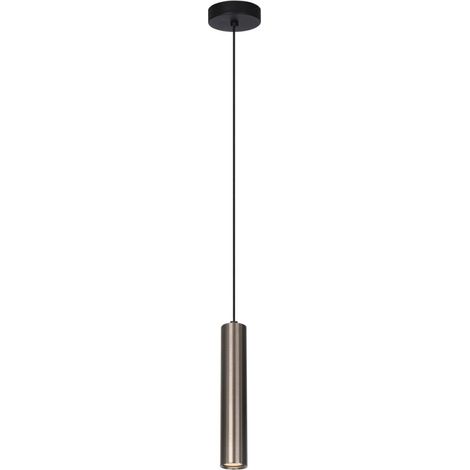 Lámpara colgante moderna para cocina-salón, sobre la isla de la cocina, tubo redondo marrón, 1xGU10 10W, Lopus Italux