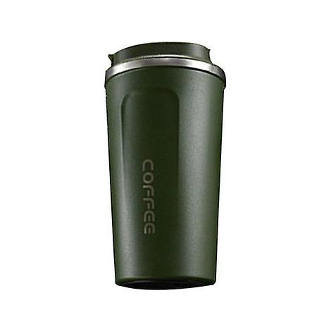 Tasse à café isotherme en acier inoxydable 304, vert militaire, 510 ml, pour le bureau, les activités de plein air et la voiture. (1/5)