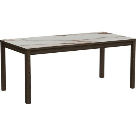 Table rectangulaire en céramique et chêne fumé 6 places L180 - SIMONE (1/5)