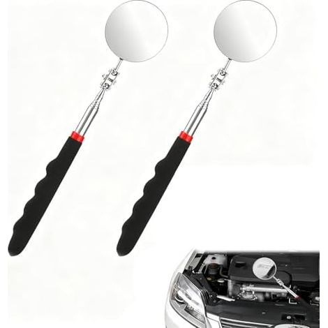 Lot de 2 outils ramassage magnétiques avec poignée télescopique, miroirs d'inspection voiture flexibles miroir récupération extensible pour mécanicien - (1/5)
