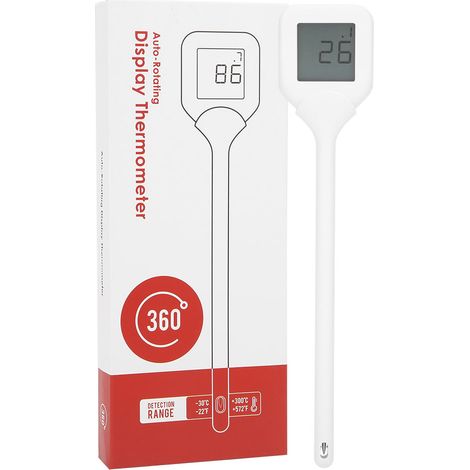 Thermomètre de cuisson numérique rotatif à 360° pour barbecue, accessoire de cuisine blanc-AquaForge (1/5)