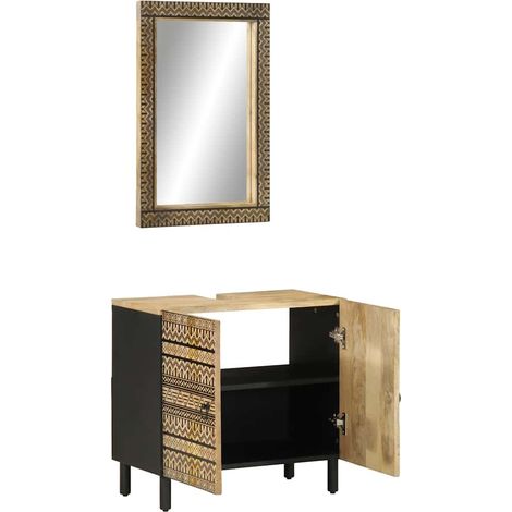 Maison Exclusive - 2-tlg. Badmöbel-Set Massivholz Mango