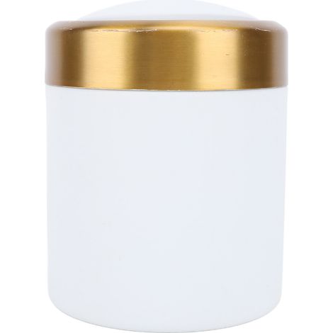poubelle-Poubelle de Bureau en Acier Inoxydable 304 avec Couvercle Rotatif - Petit Conteneur Élégant Blanc pour Cuisine et Bureau (1/5)