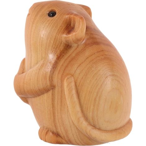 Handgeschnitzte Hamster Holzstatue Tierornament für