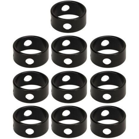 Lot de 10 tendeurs de corde ronds pour tente, antidérapants et réglables, en alliage d'aluminium, pour camping et randonnée (noir). (1/5)