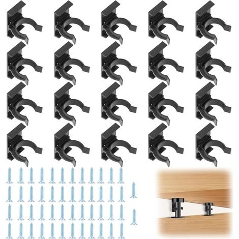 20 Clips De Fixation, Plinthe Cuisine, Vis Incluses, Pour Pieds 27-33 Mm, Montage Armoire (1/5)