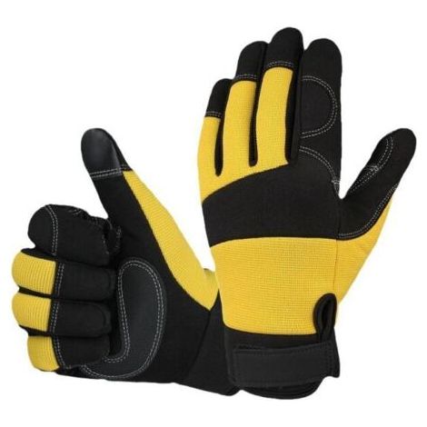 Gants de jardinage XL antidérapants – Paume en cuir renforcé – Protection anti-coupure 20 m/s – Poignée velcro élastique (1/4)