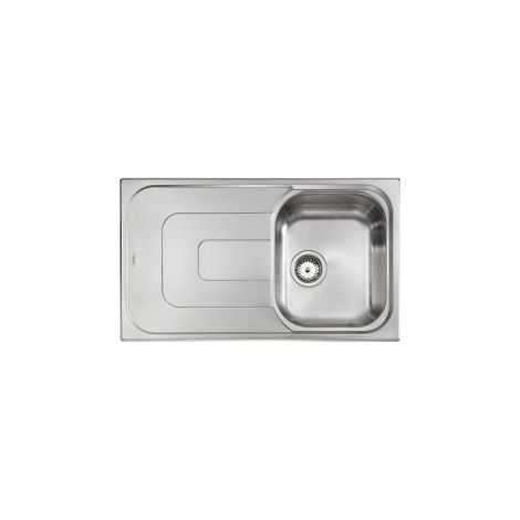 CM 011343.D1.01.2016 Pizzica Lavello da incasso 1 vasca destra + gocciolatoio sinistro acciaio inox satinato (86x50 cm) colore Inox satinato (1/5)