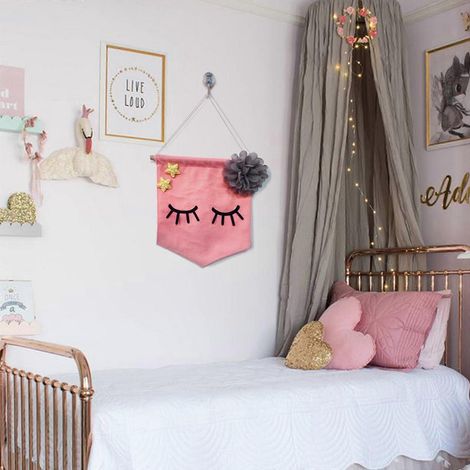 Décoration murale nordique pour chambre d'enfant : ornements floraux à cils, pour salon ou chambre à coucher. (1/4)