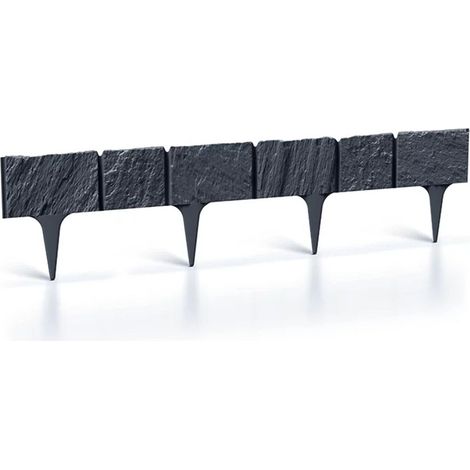 PROSPERPLAST BORDURE DE PELOUSE « STONE » 3,9 M - EN PLASTIQUE FLEXIBLE MAT - ASPECT PIERRE 5905197574851