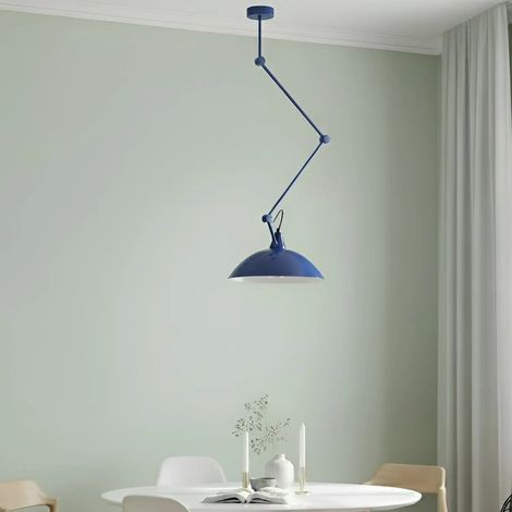 [GEBRAUCHT] B-Ware Hängeleuchte Pendelleuchte Melos Blau Metall Skandinavisch Höhenverstellbar Led