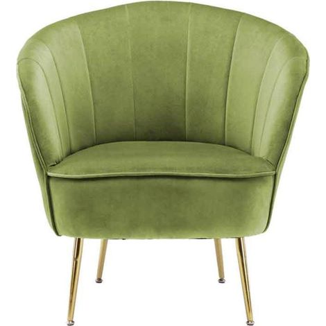 Fauteuil Design en Velours "Poola" 78cm Pistache (1/5)