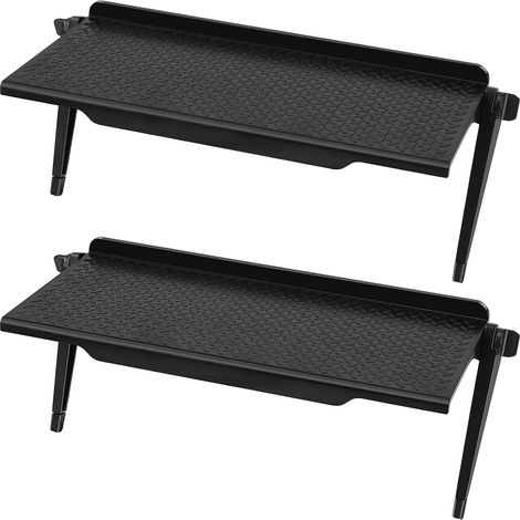 2 Pièces Étagère Supérieure, Support Réglable ABS, Plateau Pliable Noir, Pour Moniteur TV Bureau (1/5)