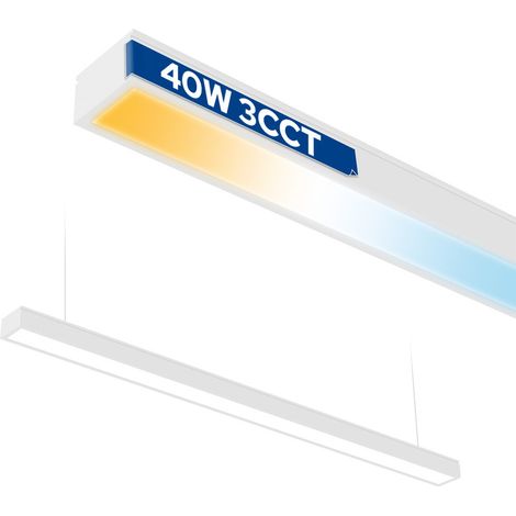 Réglette Linéaire LED 40W FORTIS - 118cm - Blanc - 3CCT (3000K-4000K-6400K) - Haute Luminosité 3200lm - Horoz Electric (1/5)