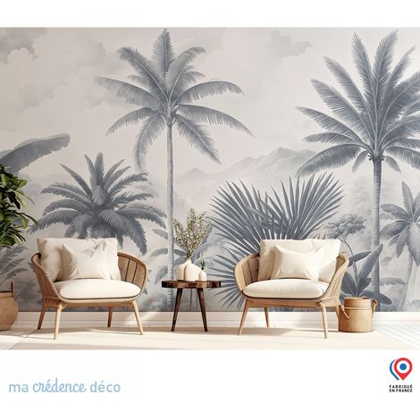 Papier peint : Feuilles d'eucalyptus - Intissé - L.300 x H.280 cm - Marron clair (1/3)