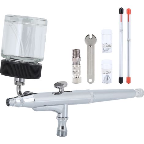 20ml Painting Airbrush Double‑Acting Gravity Spray Gun Paint Sprayer 0.2mm 0.3mm 0.5mm Needle (1/5)