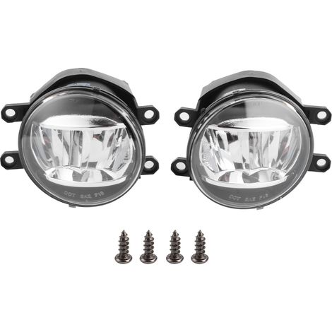 Par de faros antiniebla delanteros LED, lente transparente, resistentes al agua con clasificación IP68, universales para la conducción de automóviles.