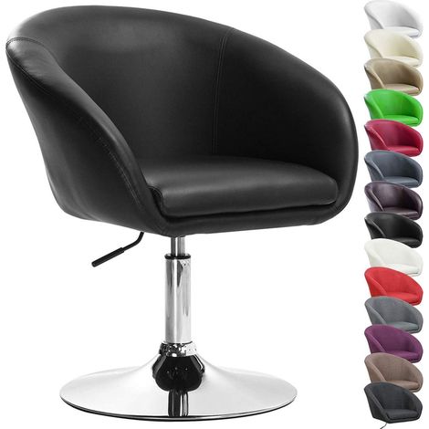 WOLTU Poltroncina Cucina Sgabello Bar Poltrona Girevole Imbottito Moderno Nero (1/5)