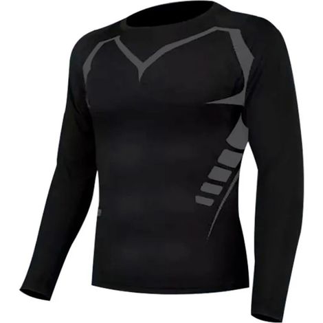 Sweat à manches longues pour homme - Respirant et ajusté pour le sport en extérieur, noir taille M (1/5)