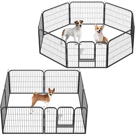 SWANEW Recinto per animali domestici 8 pz 60 x 80 cm Disponibile un giardino all’aperto con tetto recinto Si usa per cani e gatti piccoli. ecc (1/5)