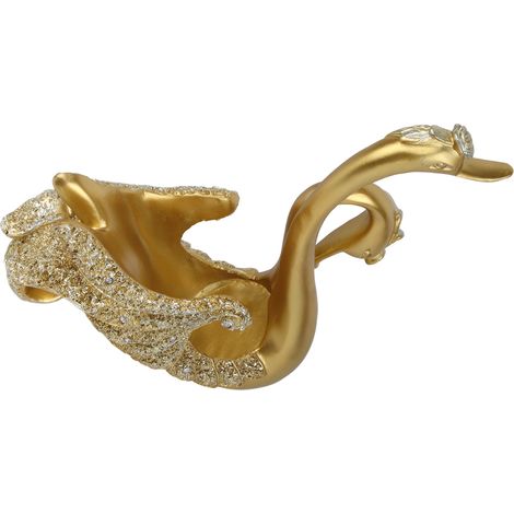 Porte-bouteilles cygne de luxe, meuble à vin de bureau innovant, ornement décoratif pour salon ou bureau, couleur or (1/5)