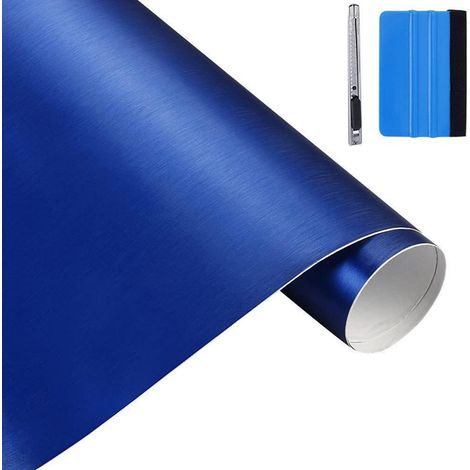 Gebürstete Edelstahl Vinyl Folie 50x150cm Matt Blau Metallic Auto Wrapping (1/5)