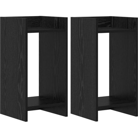 Plant Stand Black Oak 30 x 30 x 60 cm Engineered Wood vidaXL