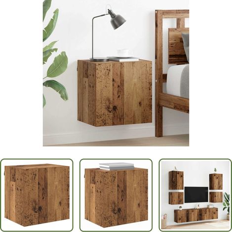 Bois ancien -  Meuble TV mural Bois Ancien 40,5x30x40cm Bois d'ingénierie (1/5)