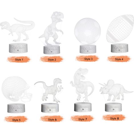 3D-Dinosaurier-LED-Nachtlicht mit Farbwechsel, Nachttischlampe mit Touch- und Fernbedienung – ideales Geschenk für Kinder und als Dekoration für Zuhause. (1/5)