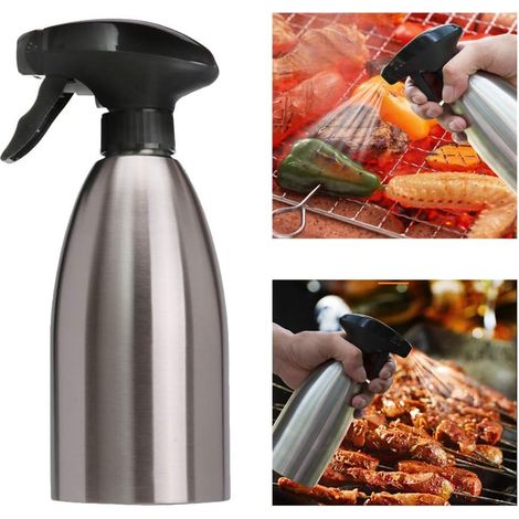 Flacon pulvérisateur rechargeable pour huile et huile d'olive, 500 ml, pour vinaigre, barbecue, pour une application contrôlée d'assaisonnements en cuisine.-AquaForge (1/5)