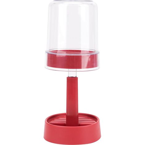 Soporte de cepillos de dientes ajustable en altura para baño, con vaso para cepillos, compatible con cepillos manuales y eléctricos, apto para almacenar pasta de dientes (Rojo)