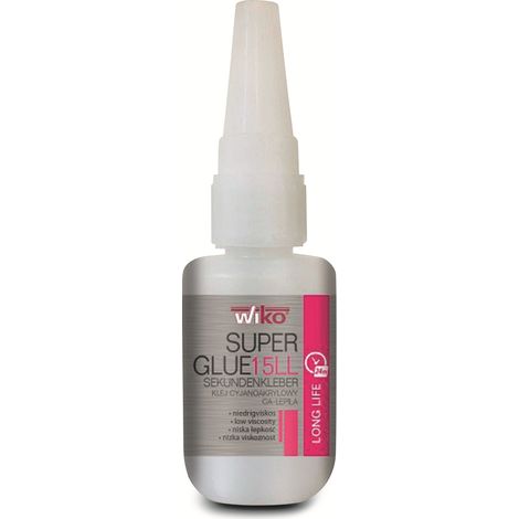 WIKO Colle instantanée SUPER GLUE 15 LONG LIFE, 20 g