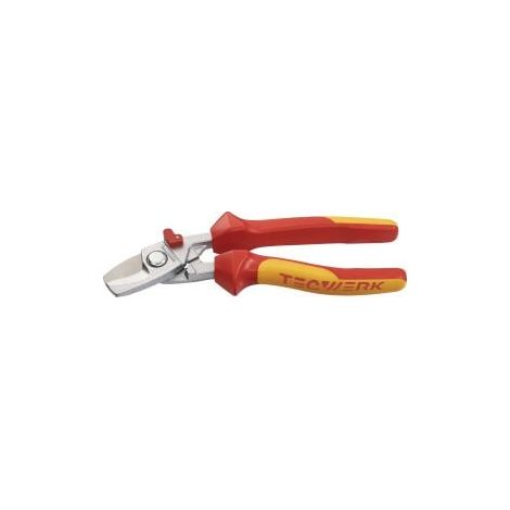 Tijeras cortacables L.180mm cabeza pulida VDE mangos multicomponente TECWERK (1/4)