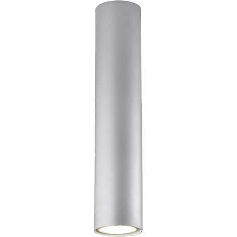 Plafoniera Moderna A Cilindro Dag 1 Luce Gu10 In Ferro Laccato Argento (1/2)