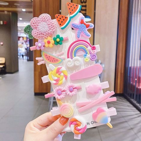 Juego de 14 pinzas para el cabello de bebé niña, accesorios coloridos y adorables  Multicolor (1/5)