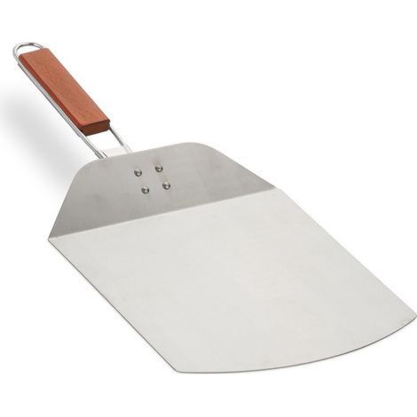 Spatule à pizza pliable, longueur x largeur : 24 x 26 cm, en acier inoxydable. (1/5)