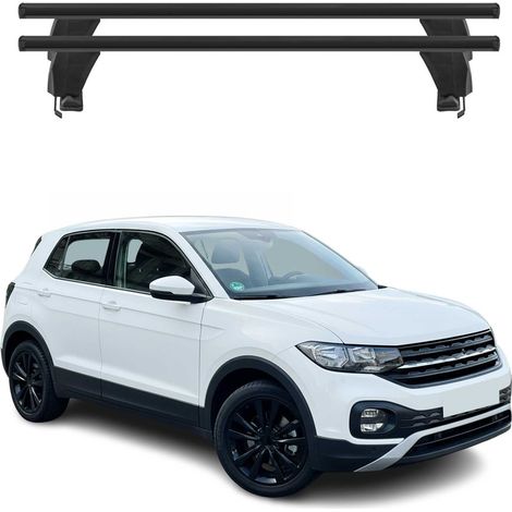 OMAC Dachträger Querträger Alu für VW T-Cross 2019-2026 – Abschließbar – T-Nut – City-Crash-getestet – Max. 50 kg Schwarz (1/5)