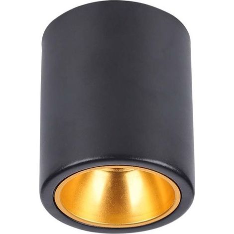 V-TAC VT-978 LED Ceiling Spotlight Base Surface Mount Round GU10 Black Gold Reflector sku 6691 (1/5)