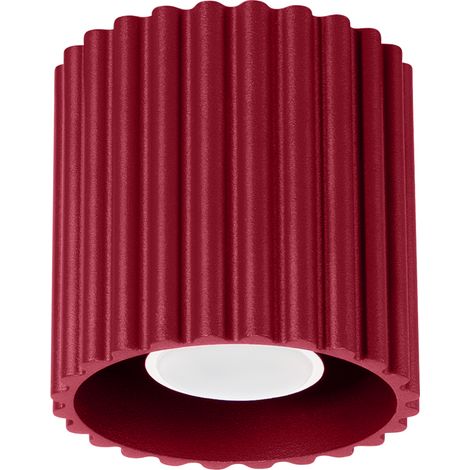 Faretto da soffitto moderno rotondo scanalato color bordeaux 10 cm 1xGU10 10W AURA Sollux Lighting
