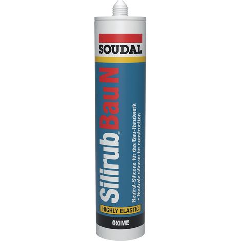 SOUDAL Sigillante siliconico Silirub Costruzione N nero 300 ml Cartuccia - 125583