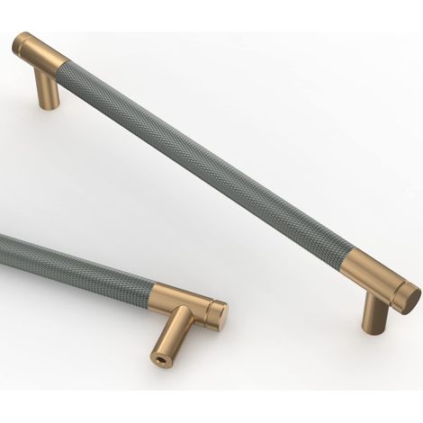 Stück grau-goldene Küchenschrankgriffe, 192 mm, Möbelgriffe aus Goldlegierung mit Schrauben, für Büros, Schubladen, Schränke, Kommoden