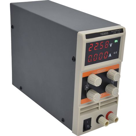 Alimentation CC à affichage numérique réglable 4 chiffres, 30 V, 5 A, pour paillasse de laboratoire, prise 305DEU, 250 V (1/5)