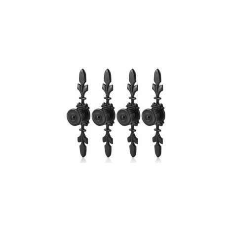 (Noir) Poignées d'armoire vintage en aluminium noir 4 pièces pour portes d'armoires modernes simples, tiroirs, poignées à un trou (1/5)
