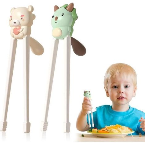 Baguettes - Enfant - Matériaux Sûrs - Aide à l'Apprentissage - 2 Paires d'Animaux (1/4)