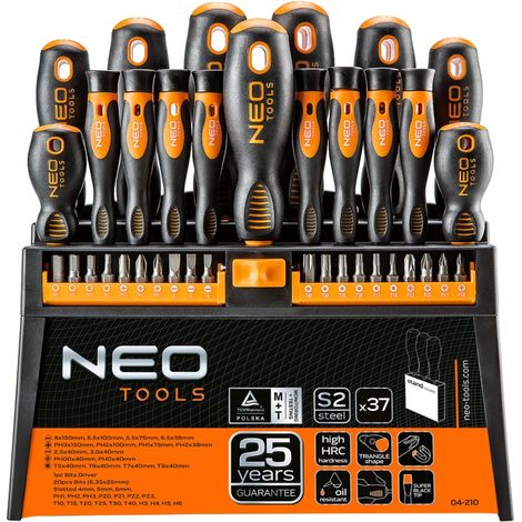 Neo Ensemble de 37 tournevis professionnels orange et noir (1/4)