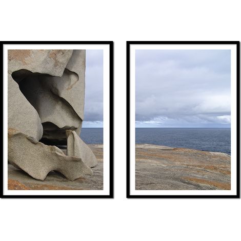 POSTERS CON FOTOS EN MARCO 53x73cm Díptico Conjunto de 2 cuadros Rocas Marinas P2162 (1/3)